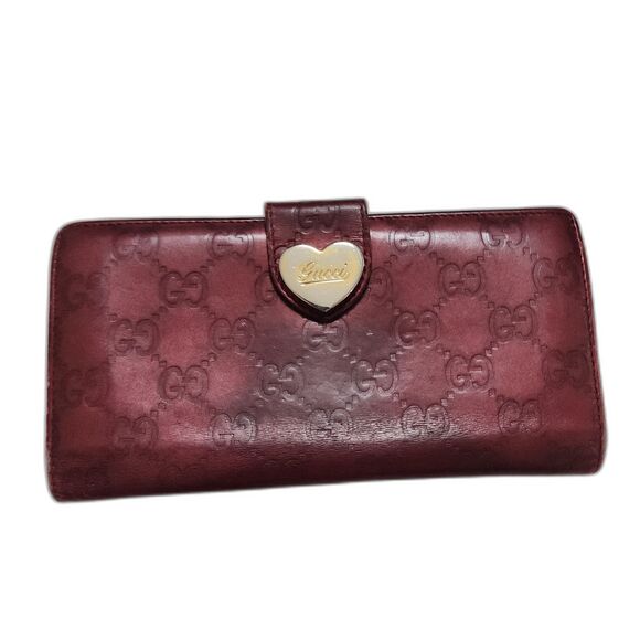 Gucci Guccissima Long Wallet Heart Leather - Picture 1 of 11